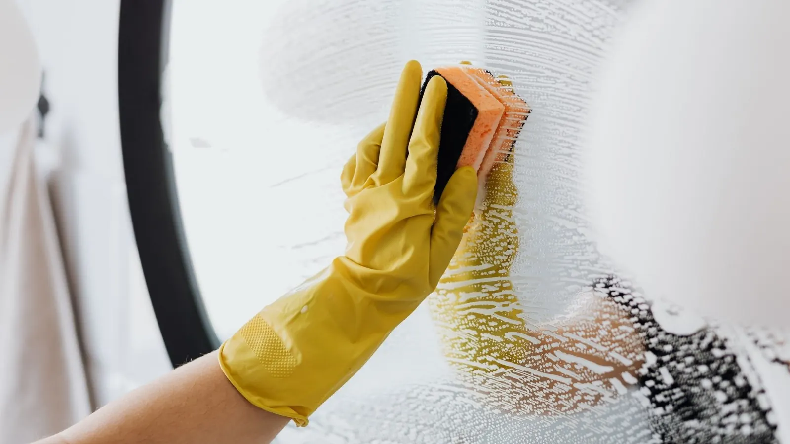 Mirror cleaning with soap